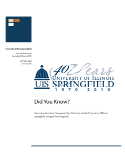Did You Know? - University of Illinois Springfield