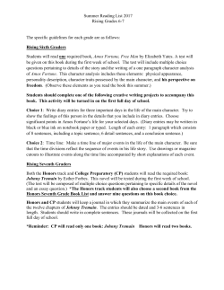 Summer Reading List 2017 Rising Grades 6