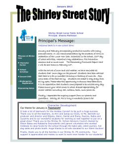 Principal`s Message - TDSB School Websites
