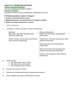 Lesson 4.1-2: Weathering and Erosion (Unlock) Essential Question