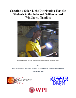 Creating a Solar Light Distribution Plan for Students in the Informal