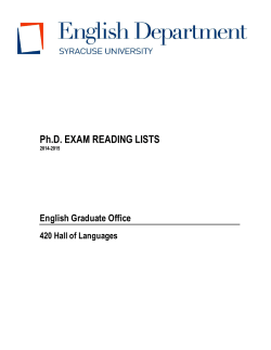 PhD Field Exam Reading List