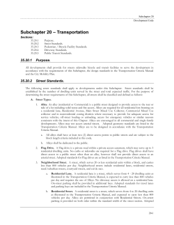 Subchapter 20 &ndash; Transportation