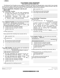 Electronic Funds Transfers as of July 21, 2014