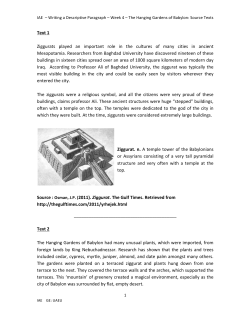 Text 1 Ziggurats played an important role in the cultures of many