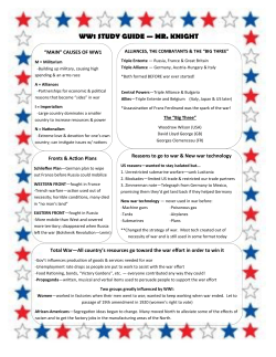 BEST WWI test study guide