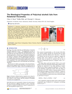 The Rheological Properties of Poly(vinyl alcohol) Gels from