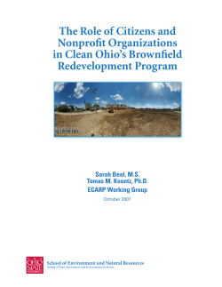 The Role of Citizens and Nonprofit Organizations in Clean Ohio`s