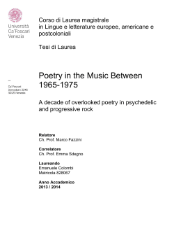 Poetry in the Music Between 1965-1975