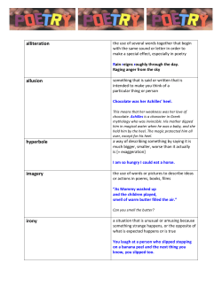 alliteration allusion hyperbole imagery irony