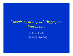 Chemistry of Asphalt Aggregate Interaction
