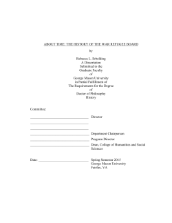 ABOUT TIME: THE HISTORY OF THE WAR REFUGEE BOARD by