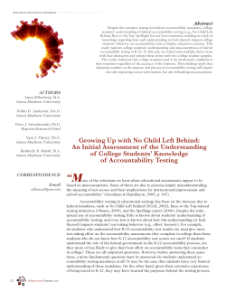 Growing Up with No Child Left Behind: An Initial
