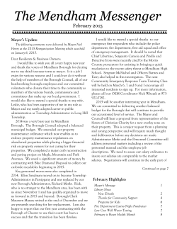 The Mendham Messenger - Mendham Borough Library!