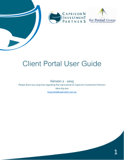 Client Portal User Guide - Capricorn Investment Partners