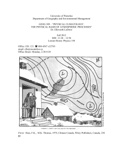PHYSICAL CLIMATOLOGY: THE PHYSICAL B