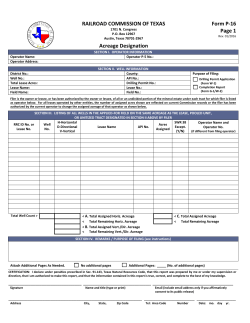 RAILROAD COMMISSION OF TEXAS Form P