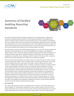 Summary of Clarified Auditing Reporting Standards