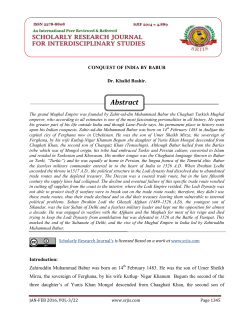 CONQUEST OF INDIA BY BABUR