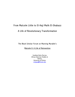 Sundiata Cha Jua - Malcolm X: A Research Site