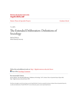 The Extended Deliberation: Definitions of Sociology