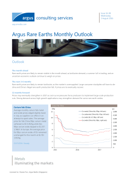 Argus Rare Earths Monthly Outlook