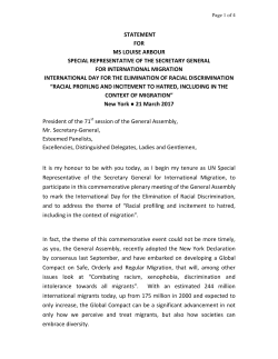 Statement by the Special Representative of the Secretary General