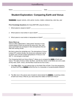 Comparing Earth and Venus Gizmo Lab