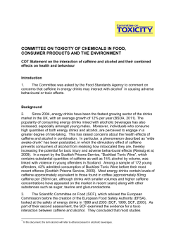 COT Statement on the interaction of caffeine and alcohol and their
