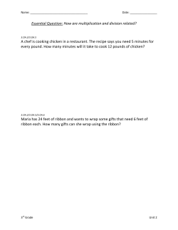 Essential Question: How are multiplication and division related? A