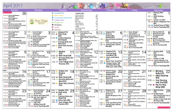 our activities calendar