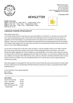 NEWSLETTER - Halberton Primary School