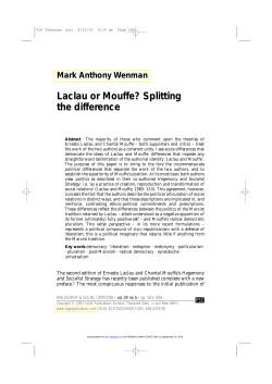 Laclau or Mouffe? Splitting the difference