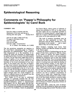 Epidemiological Reasoning Comments on