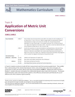Application of Metric Unit Conversions