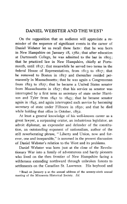 Daniel Webster and the West. - Collections