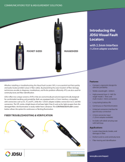 JDSU: New Product Announcement - Visual Fault Locators