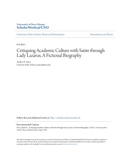 Critiquing Academic Culture with Satire through Lady Lazarus, A