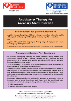 Antiplatelet Therapy Information