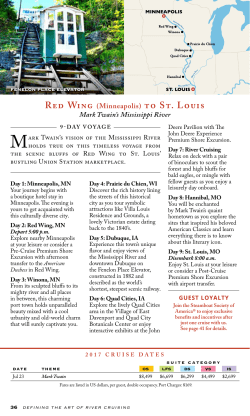 Red Wing (Minneapolis) to St. Louis Mark Twain`s Mississippi River