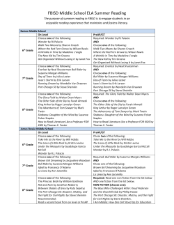 FBISD Middle School ELA Summer Reading