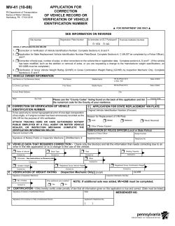 PennDOT Form MV-41 - Eastern Pike Regional Police Department