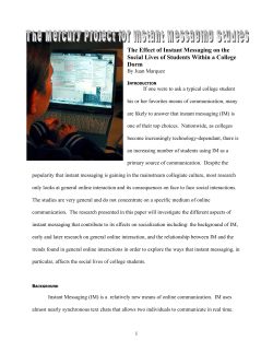 The Effect of Instant Messaging on the Social Lives of Students