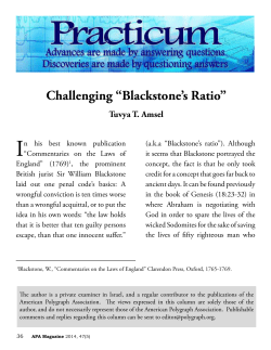 Challenging "Blackstone`s Ratio" (PDF Available)