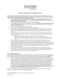 Minimum Requirements for all Bachelor`s Degrees
