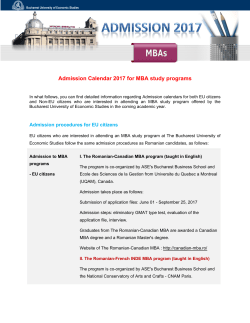 Admission Calendar 2017 for MBA study programs