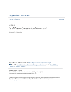 Is a Written Constitution Necessary?