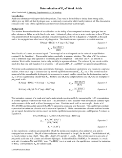 Determination of Ka of Weak Acids