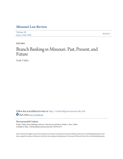 Branch Banking in Missouri: Past, Present, and Future