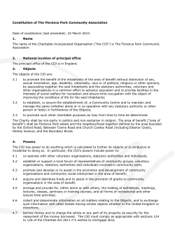 Constitution - Florence Park Community Centre